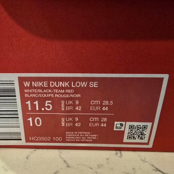 Nike Dunk Low SE White Suede Black Mens Size 10 Womens 11.5 HQ3502-100 NEW - Picture 9 of 13